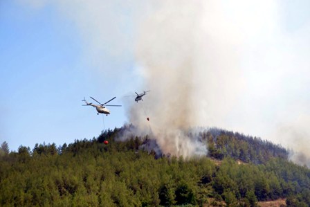 Kumluca'daki orman yangını