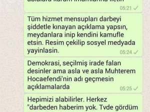 Kalkışma esnasında ve sonrasında imam ve abilerden mesajlar