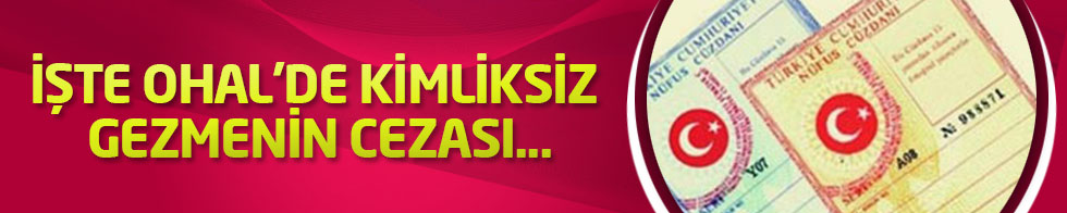 İşte OHAL'de kimliksiz gezmenin cezası...