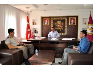 Üsteğmen Çelik'ten Başkan Tutal'a ziyaret etti