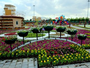 Selçuklu çiçek bahçesi göz kamaştırıyor