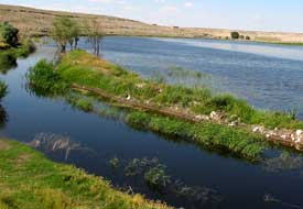 Çeltik ovasına cazibeli sulama sistemi