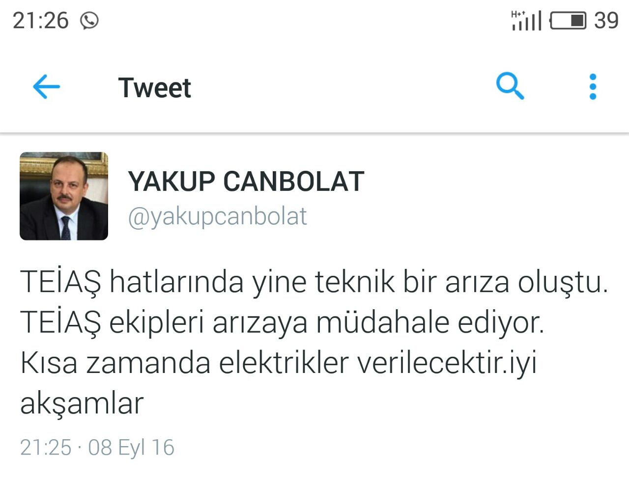 VALİ CANBOLAT'TAN ELEKTRİK AÇIKLAMASI!