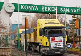 Konya Şeker'den Gazze'ye yardım