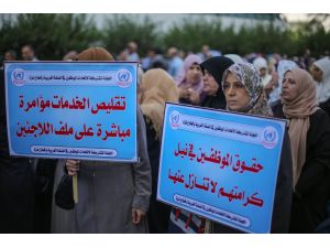 Gazze'deki UNRWA çalışanlarından eylem