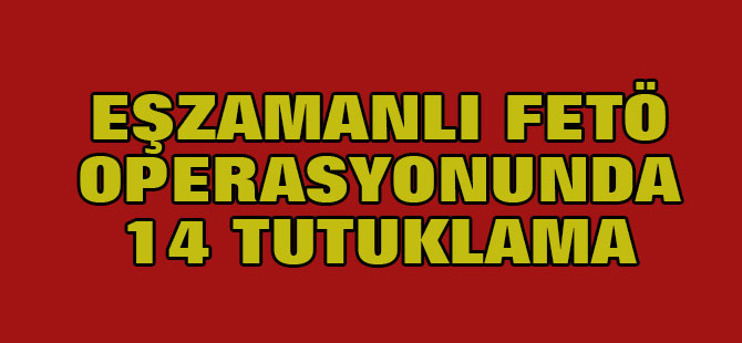 Eş zamanlı operasyonda 14 tutuklama