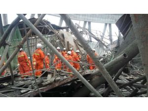 Çin'de elektrik santrali inşaatındaki göçük