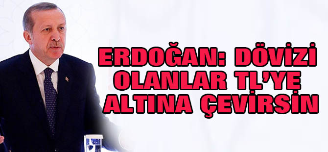Erdoğan: Dövizi olanlar parasını altına, TL'ye dönüştürsün