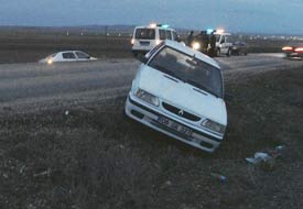 Motosiklet yüzünden kaza yaptı