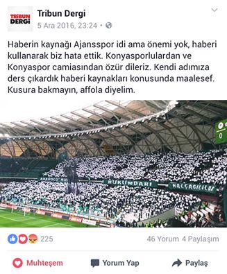 Tribün Dergi’den geri vites!