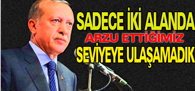 Erdoğan: Sadece iki alanda arzu ettiğimiz seviyeye ulaşamadık