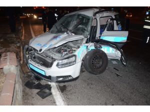 Aydın'da polis aracının kaza yapması