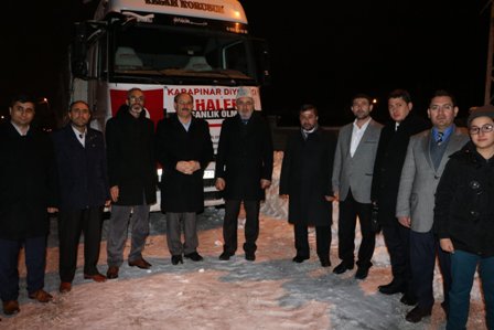 Karapınar'dan Haleplilere 4 tır yardım