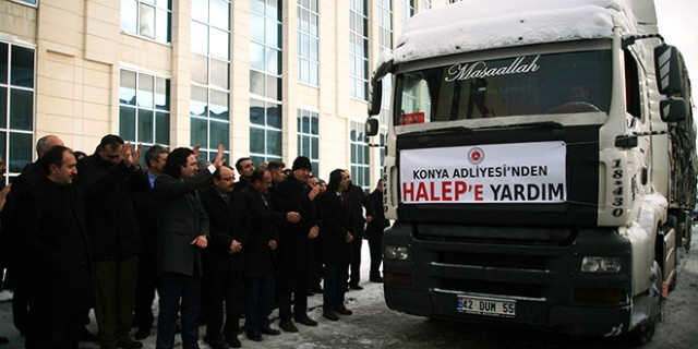 Konya'da Adliye Çalışanlarından Haleplilere Yardım