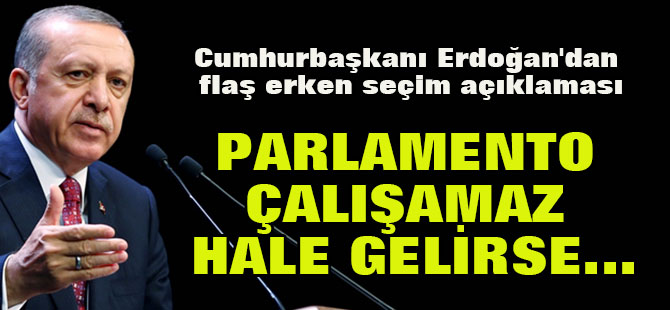 Cumhurbaşkanı Erdoğan'dan flaş erken seçim açıklaması