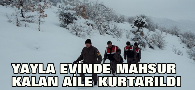 Yayla Evinde Mahsur Kalan Aileye Jandarma Yardım Etti