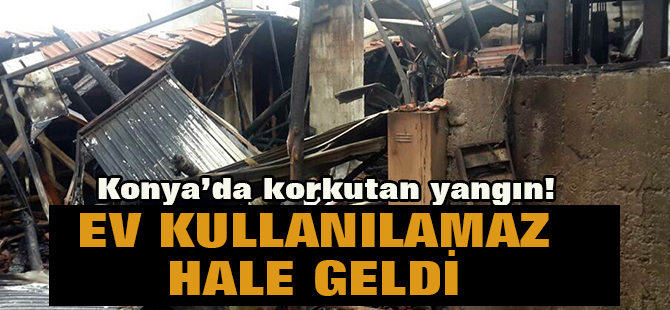 Konya'da 5 katlı binanın çatısında yangın