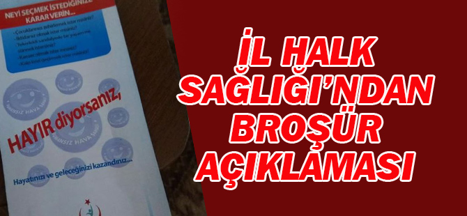 Halk Sağlığı'ndan broşür açıklaması