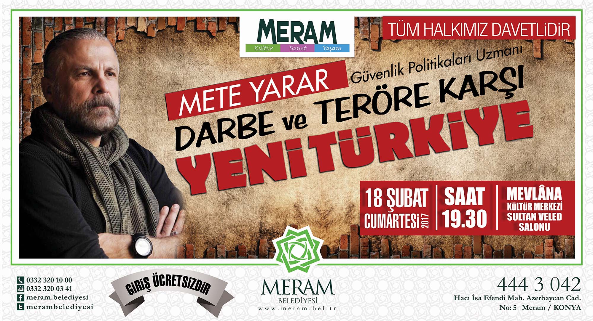 Mete Yarar, Konya’da konferans verecek