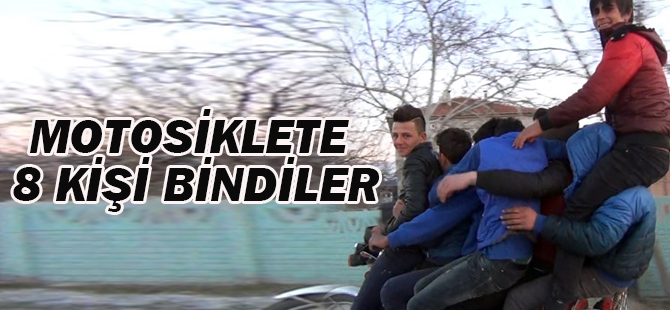 Motosiklete 8 Kişi Bindiler