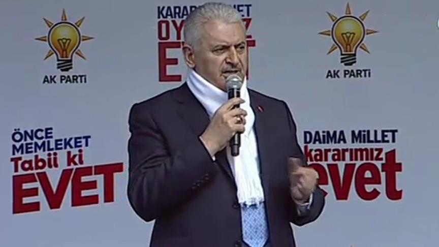 Başbakan Yıldırım: 16 Nisan'da Türkiye 'evet'le Avrupa'yı inletecek