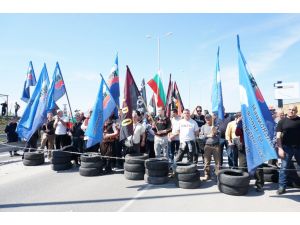 Bulgaristan sınır kapısındaki eylem