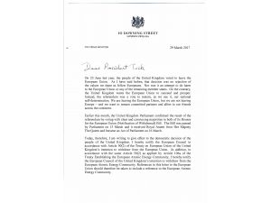 May'in Brexit sürecini başlatan mektubu yayımlandı