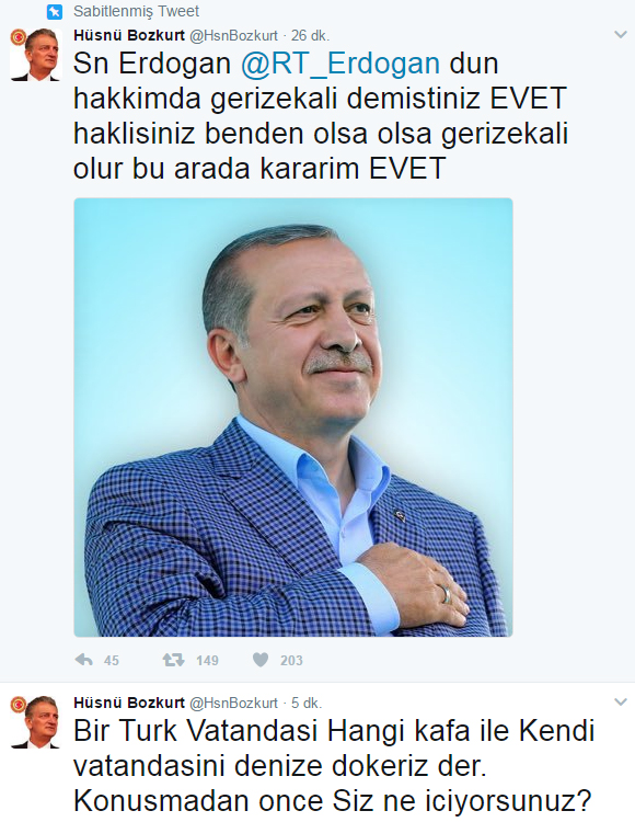 Hüsnü Bozkurt'un twitter hesabını hackladılar