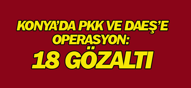 Konya'da terör operasyonu: 18 GÖZALTI