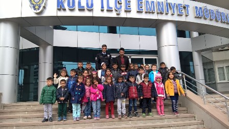Anaokulu öğrencilerinden Emniyet Müdürlüğüne ziyaret