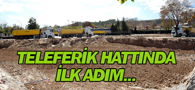 Konya'da teleferik hattında ilk adım...