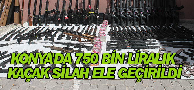 Konya'da 750 bin liralık kaçak silah ele geçirildi