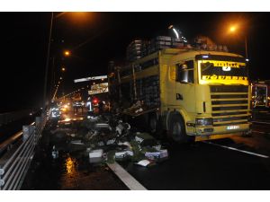 GÜNCELLEME - Osmangazi Köprüsü'nde kamyon alev aldı