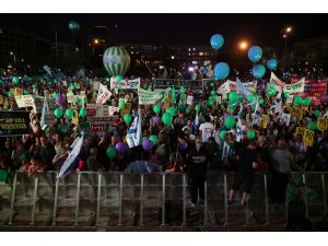 Tel Aviv'de İsrail işgali protesto edildi