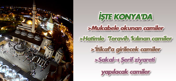 Konya'da hatimle teravih kılınan camiler