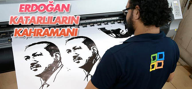 Katar'da Erdoğan posterlerine yoğun ilgi