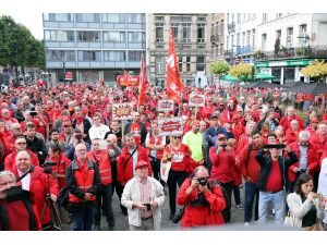 Brüksel'de emeklilik şartları protesto edildi