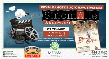 Meram’da açık havada sinema keyfi