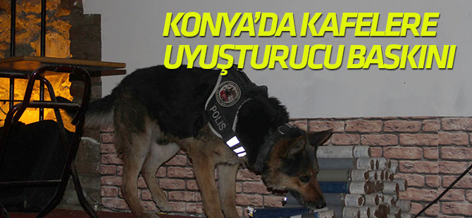 Konya'da kafelere uyuşturucu baskını