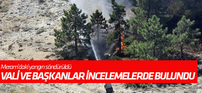 Meram'daki yangın söndürüldü