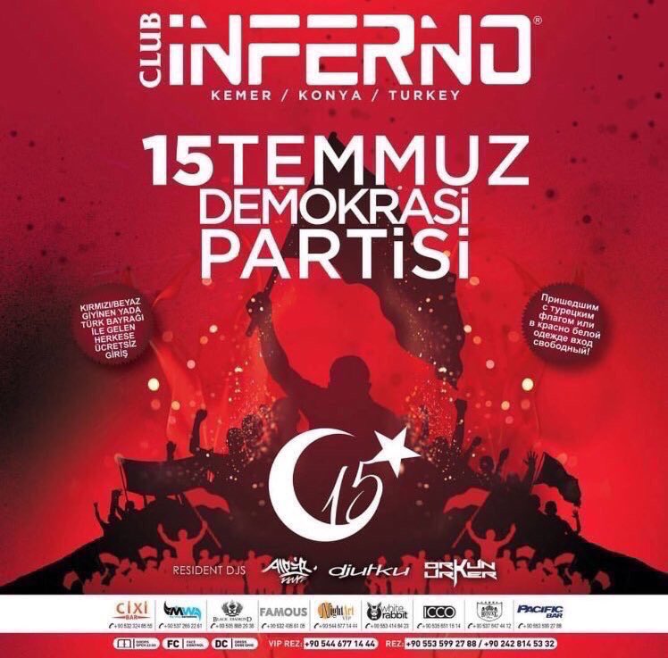Konya'da gece kulübünün 15 Temmuz etkinliği tepki çekti