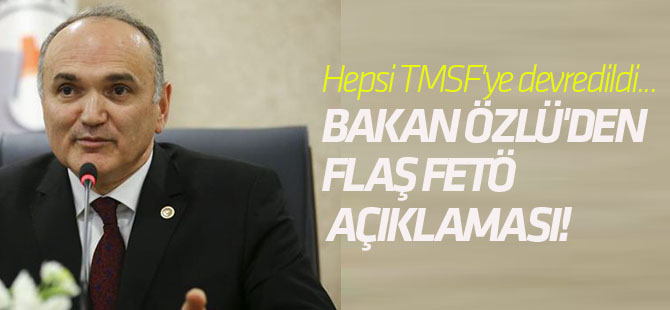Bakan Özlü'den flaş FETÖ açıklaması! 2421 marka, 101 tasarım, 15 patent...