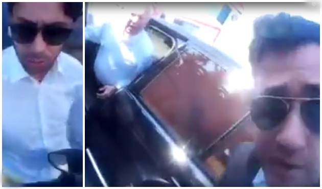 Aziz Yıldırım'dan şok hareket! Motosikletli genci ezmek istedi... / VİDEO