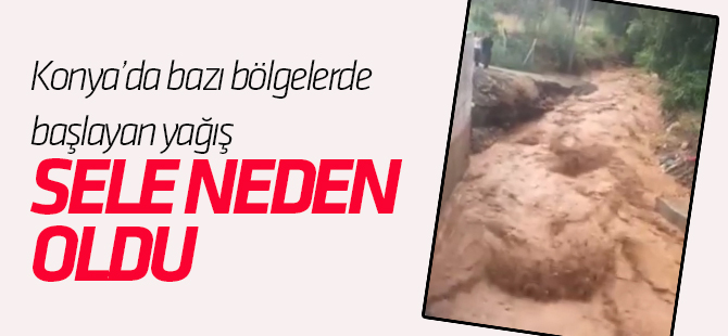 Konya'da başlayan yağış sele neden oldu