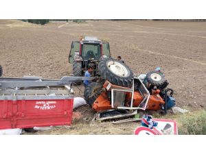 Şarkışla'da traktör devrildi: 1 yaralı