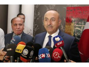 Çavuşoğlu Erbil'de basın toplantısı düzenledi