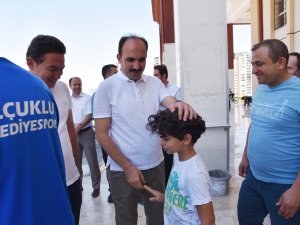 Cuma Buluşmasında çocukların bisiklet heyecanı