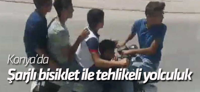 Konya trafiğinde tehlikeli yolculuk!