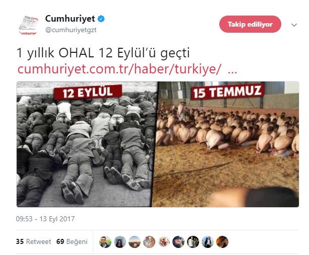 Cumhuriyet'ten alçak algı operasyonu! FETÖ'cülerle masumları kıyasladı