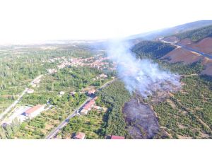 Konya'da makilik alanda yangın